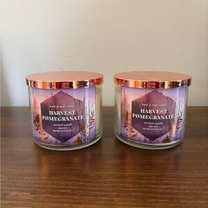 Bath & Body Works Harvest Pomegranate 3-Wick Scented Candle - Rose Gold Lid